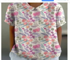 Summer wind short-sleeved printed pullover m301619