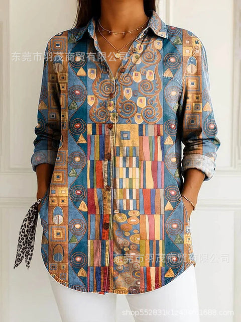 Long Sleeve Button Shirt Line Button Shirt m303196
