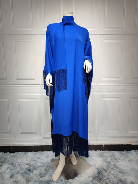 Ladies Bat Sleeve Tassel High Fashion Dress Party Dress m301183