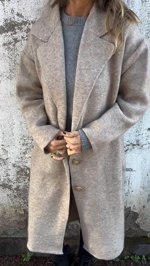 Women's autumn and winter lapel collar long-sleeved casual woolen jacket m302006