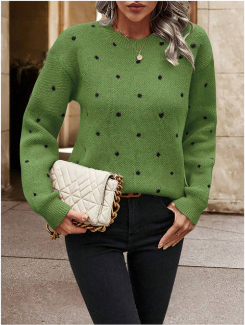 Women's sweater fashion crew neck long sleeve pullover sweater m302170