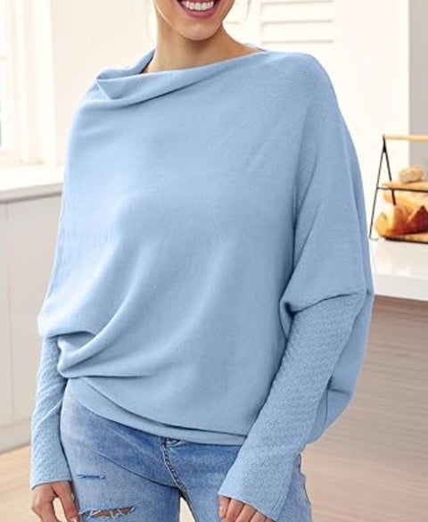 Crew neck long sleeve comfortable temperament knitted pleated jumper m302318