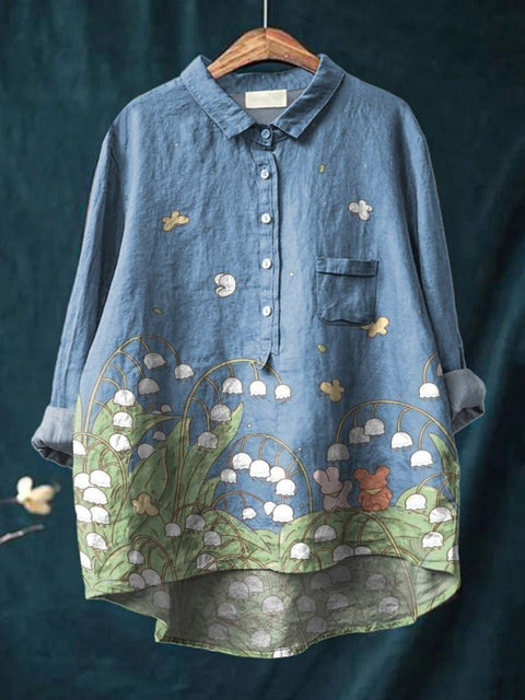 Loose printing crew neck casual large size women's T-shirt m301283