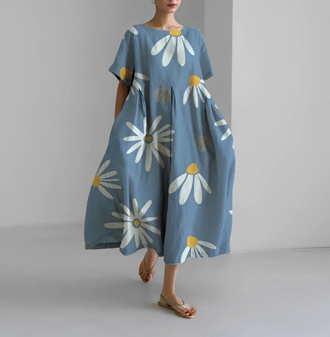 3D imitation cotton pull frame craft women's pendulum dress m301038