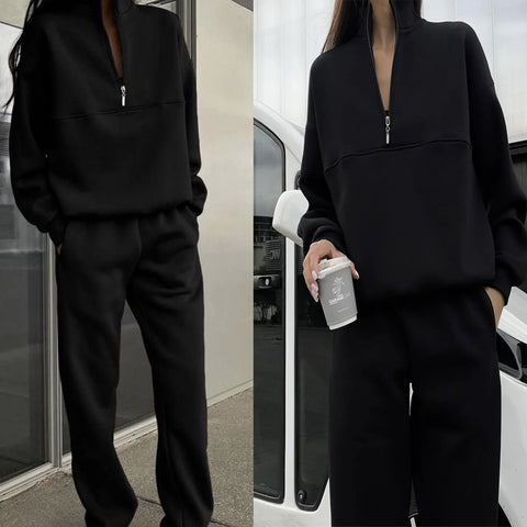 Casual fashion thickened long-sleeved sweater and trousers two-piece set m302209