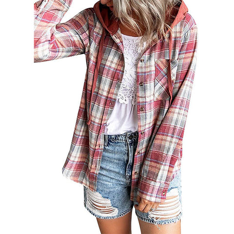 Hooded sweater breasted casual shirt jacket m300518
