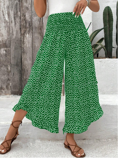Casual polka dot loose high waist waist thin wide leg pants m302764
