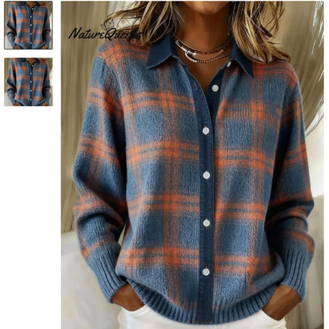Creative Sailing Elements Pattern Long Sleeve Women's Lapel Shirt m302120