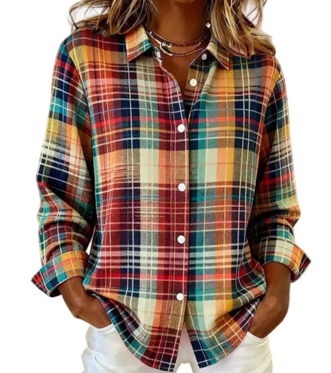 Short sleeve lapel print blouse m302889