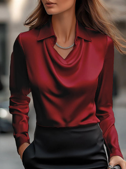 Temperament printing simple swing collar shirt collar women on m302250