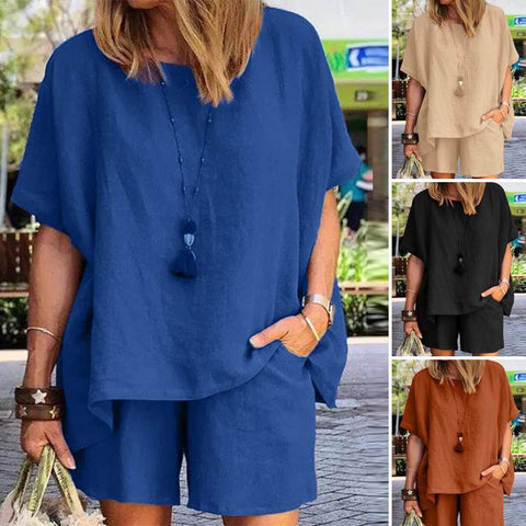 New suit fashion temperament loose short-sleeved shorts two-piece set m301179