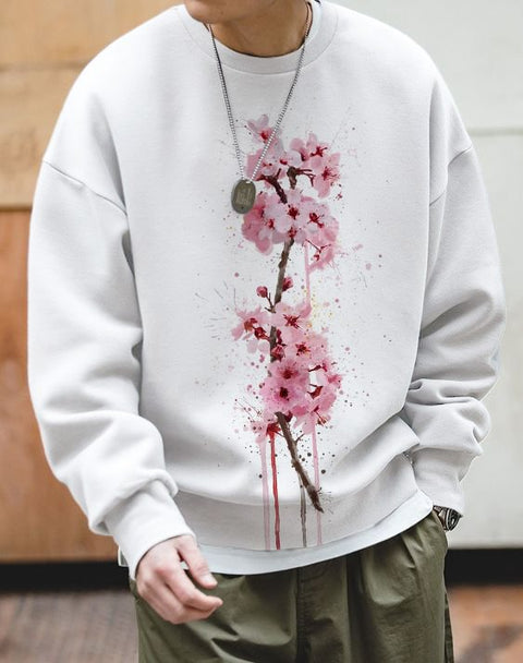 Casual floral 3D printed crew neck sweater m302127