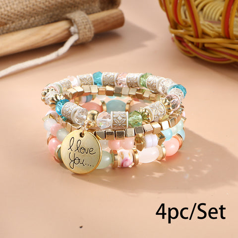 New Bohemian Bracelet Creative Tassel Multi-layer Beaded Bracelet m3331286