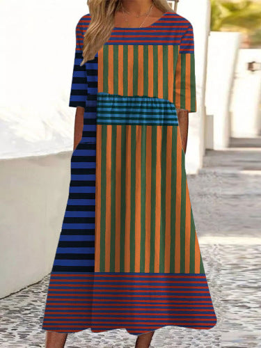 Fashion digital print big wide dress m302128