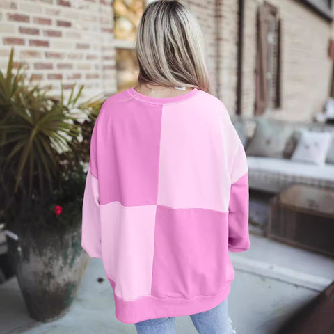 Splicing contrasting fleece buckle long lapel sweater women's upper m301011