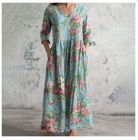 3D print summer urban casual loose dress women m301037