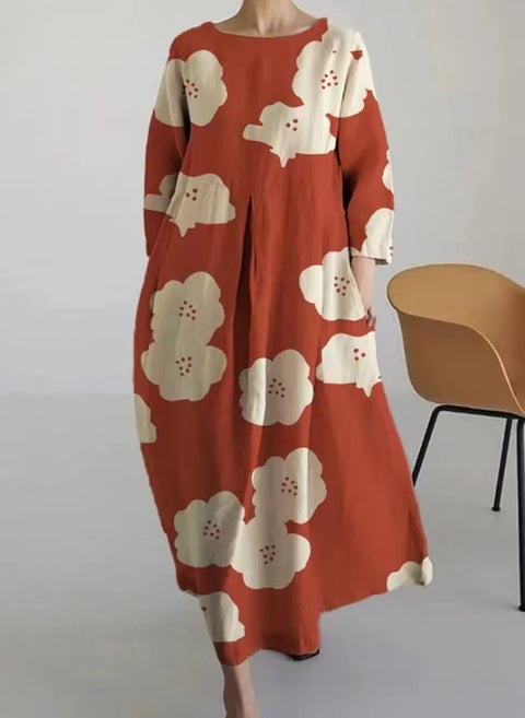 3D imitation cotton pull frame craft women's pendulum dress m301038