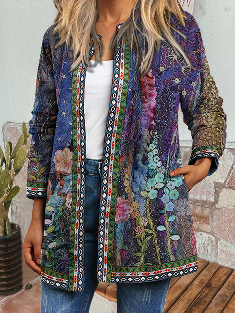 Autumn and winter retro ethnic style print jacket cardigan m303251 03