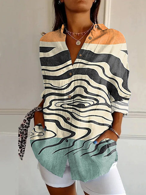 European and American trend long-sleeved shirt printing 3D shirt floral pattern m301726