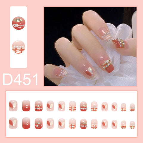 Elegant and fresh temperament wind manicure ice transparent rhinestone removable wearable nail m5010688