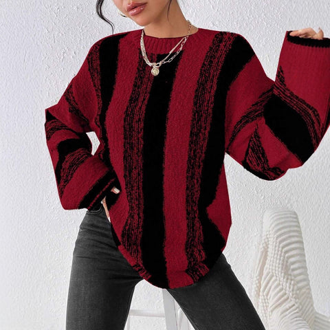 Autumn and winter new pullover long-sleeved loose casual women's sweater knitted sweater m302236