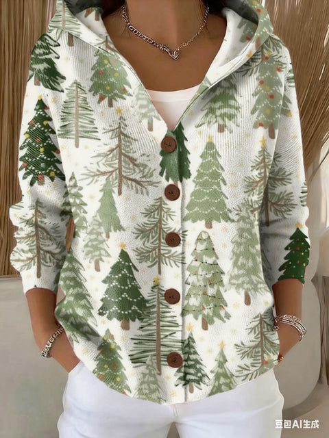 Knitted hooded cardigan sweater jacket fashion women's clothing m302657