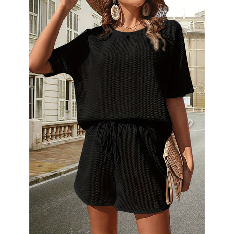 Short Sleeve Suit Women's Foreign Batman Fashion Shorts Two-piece Set m302803