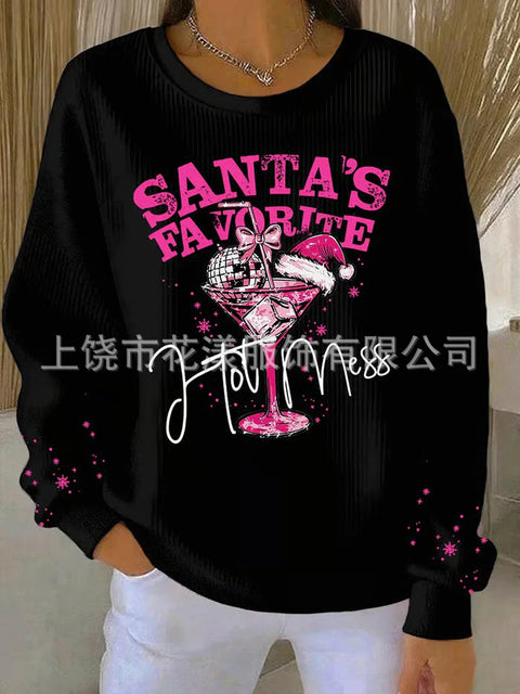 Knitted top snowflake christmas tree mix and match casual commuter sweater m302212