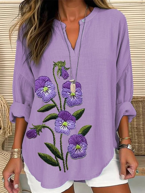 Loose printing round neck casual large size pullover women's clothing T m301359