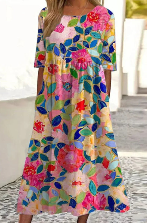 Fashion digital print big wide dress m302128