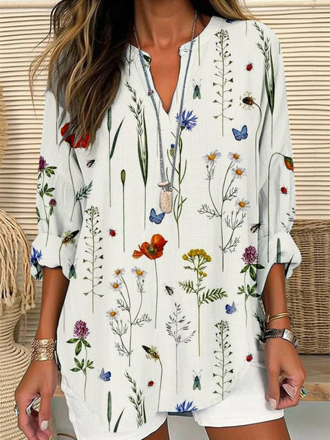 Loose printing round neck casual large size pullover women's clothing T m301359