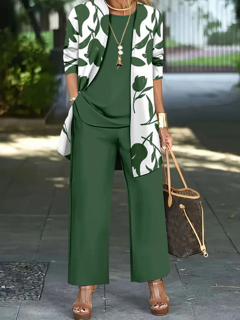 Women's three-piece jacket vest plus pants set m302286