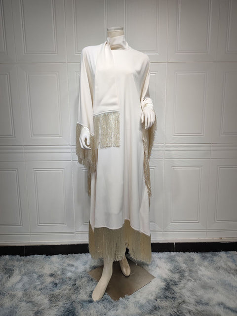 Ladies Bat Sleeve Tassel High Fashion Dress Party Dress m301183