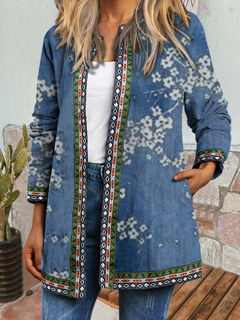 Autumn and winter retro ethnic style print jacket cardigan m303251 02