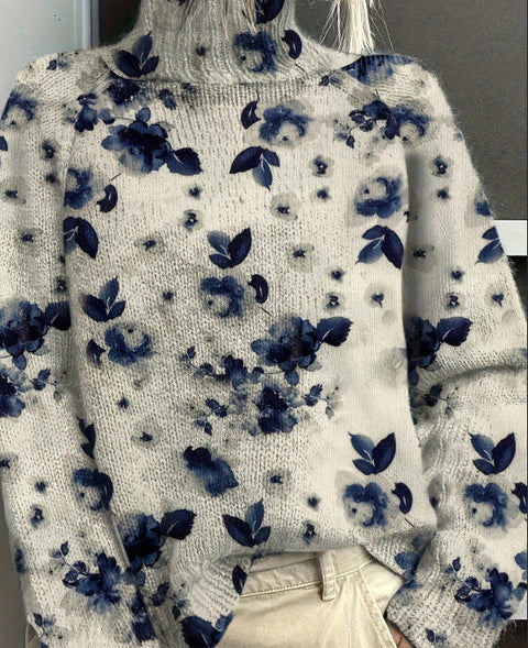 Christmas abstract print casual cape jacket cardigan sweater m302114