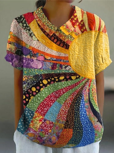 Summer wind short-sleeved printed pullover m301619