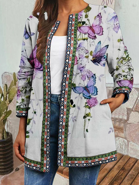 Autumn and winter retro ethnic style print jacket cardigan m303251 04