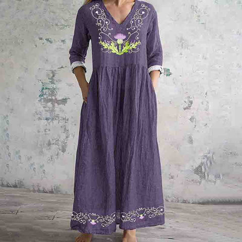 3D printing summer casual loose long-sleeved dress m301729