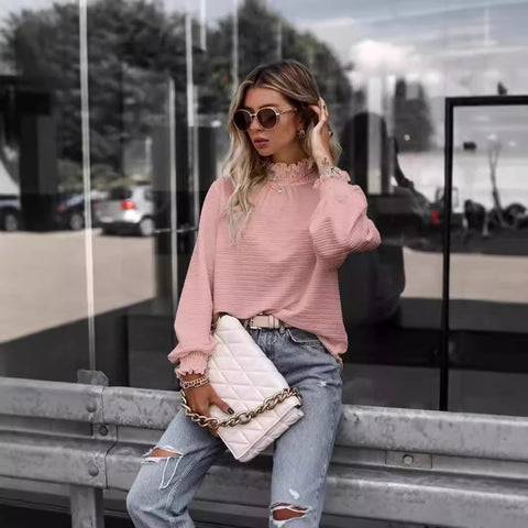 New autumn and winter women's turtleneck long-sleeved versatile top m302122