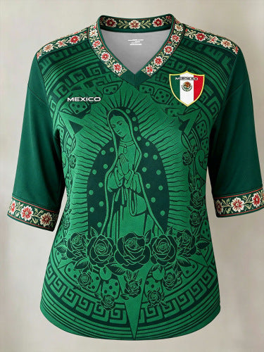 Down shoulder V-neck seven-quarter sleeve 3D printed women's top T-shirt m302844