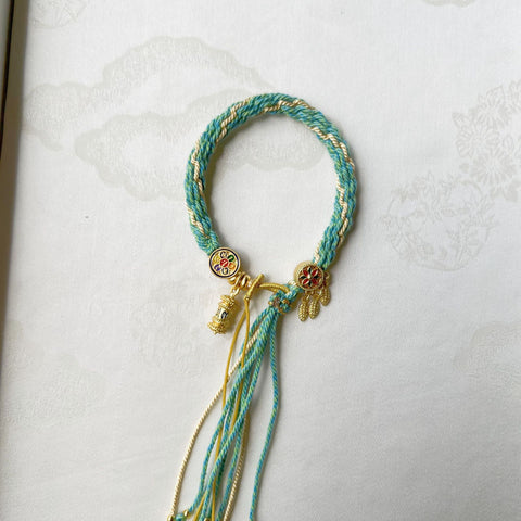 Hand-woven Tibetan hand rope Zakiram hand rope Green Tara fifth master thangka bracelet Tibetan hand rope female m3331256
