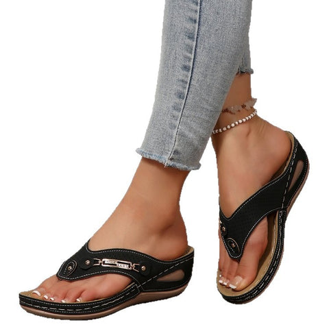 European and American slope heel flip-flops women's cool slippers m302828