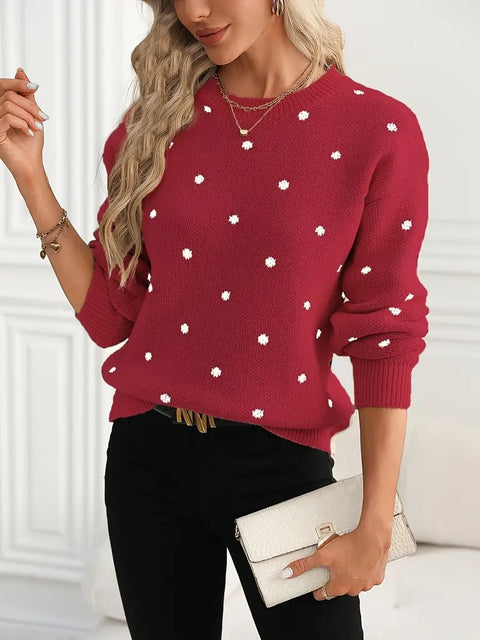 Women's sweater fashion crew neck long sleeve pullover sweater m302170