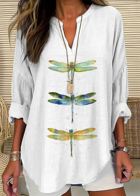 Loose printing round neck casual large size pullover women's clothing T m301359