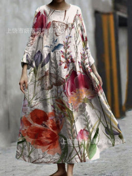 Printed Casual Loose Dress Women FF303188