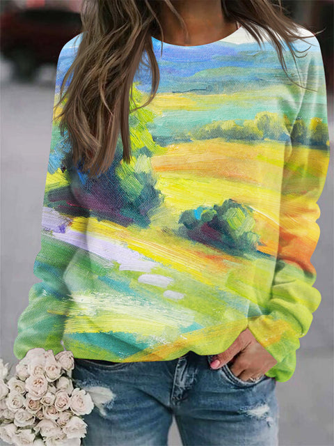 3D digital printing European and American women pullover casual urban shoulder plugs m302123