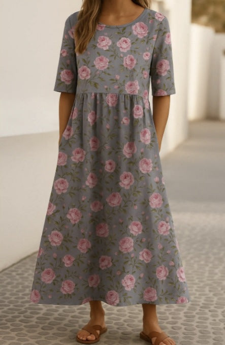 Fashion digital print big wide dress m302128