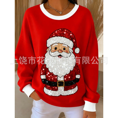 Knitted top snowflake christmas tree mix and match casual commuter sweater m302212