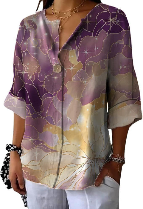 Fashion Women's Coconut Button Long Sleeve Shirt m302752