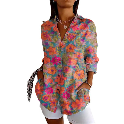 Long Sleeve Print 3D Floral Short Sleeve Pattern m301217